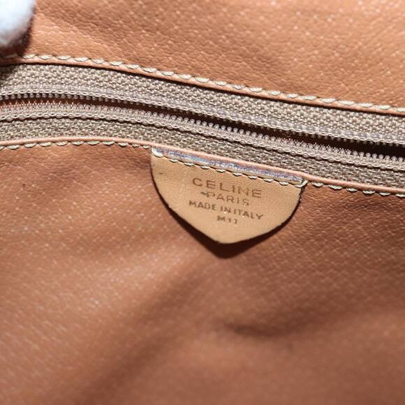 CELINE Macadam Canvas Shoulder Bag Pvc Leather Brown Gold - Picture 12 of 16